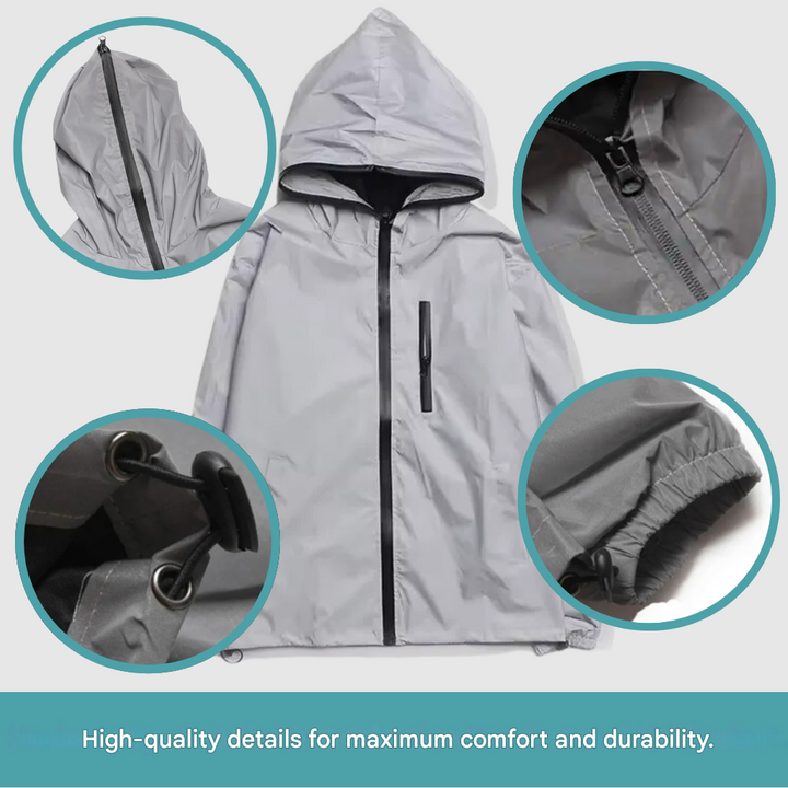 High-Reflective and Waterproof Unisex Rain Jacket - LumiSafe-S-State of Style