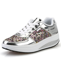 High Top Orthopaedic Women's Sneakers - ComfortStep-Silver-4-State of Style