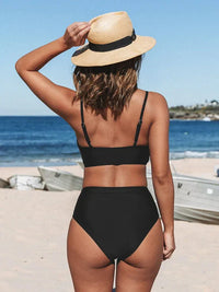 High Waist Bikini Set – Eliva-Burgundy red-S-State of Style