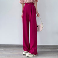 High-Waist Casual Women's Trousers with Wide Leg – Emilia-Pink-S-State of Style