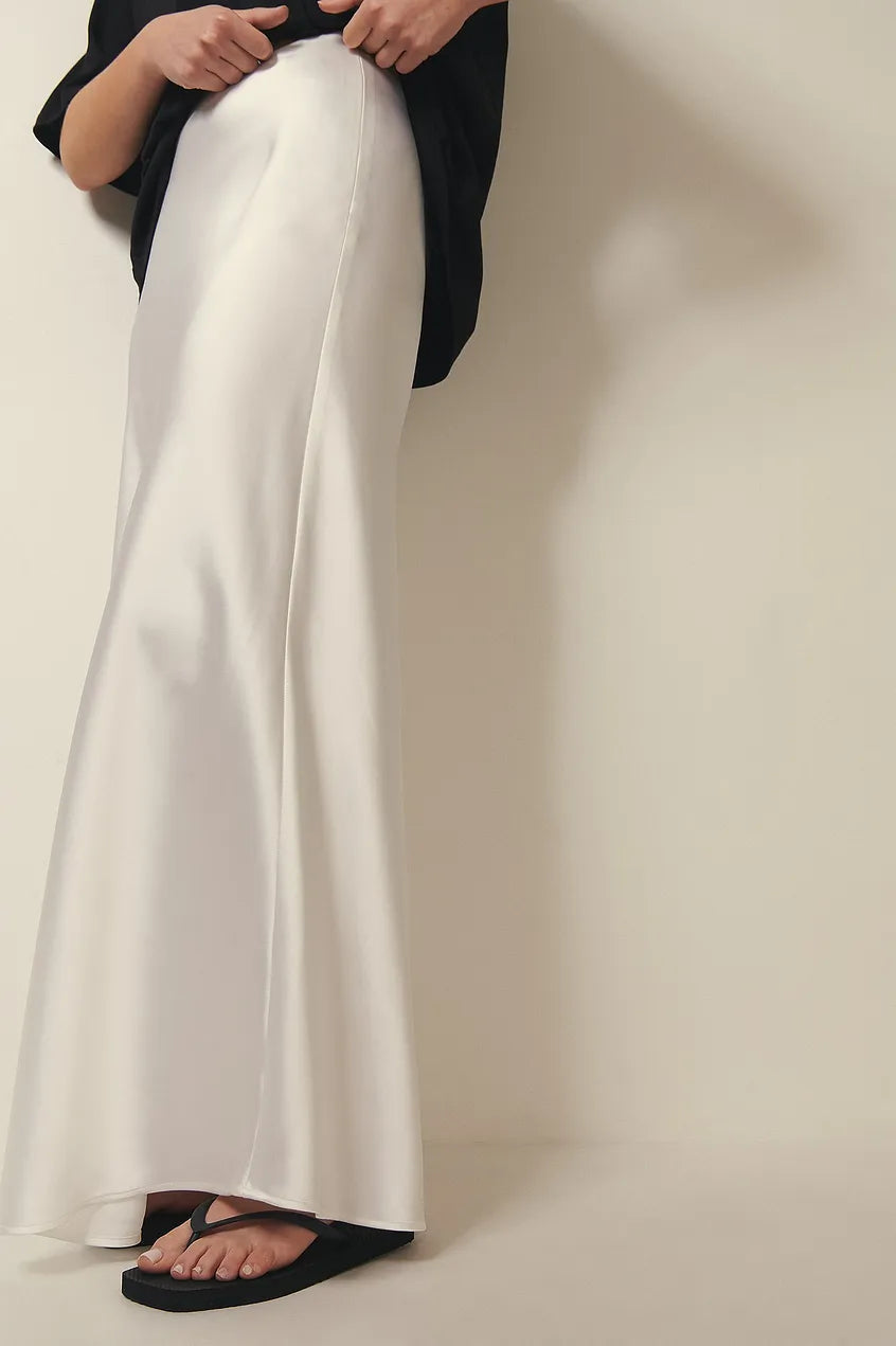 High Waist Satin Skirt – Leona-Black-S-State of Style