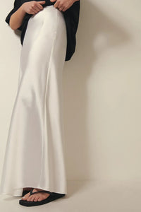 High Waist Satin Skirt – Leona-Black-S-State of Style