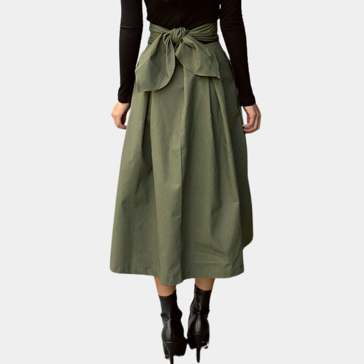High-Waist Skirt with Bow Detail - Elina-Black-XS-State of Style
