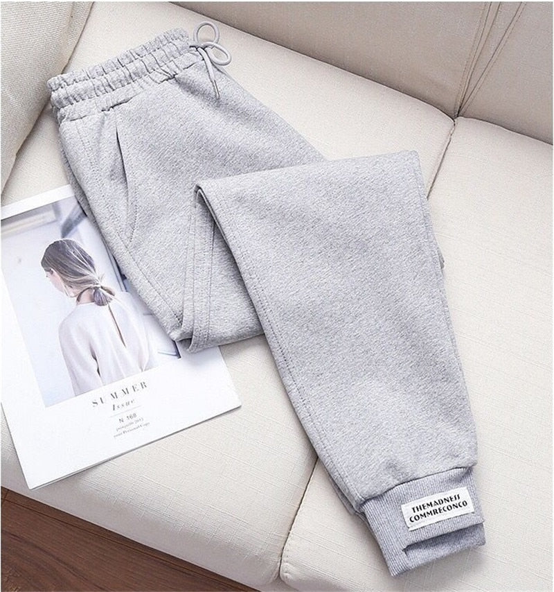 High Waist Sweatpants-Grey-S-State of Style