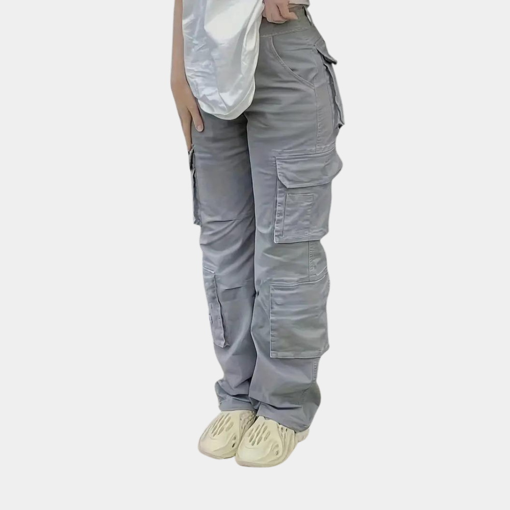 High-Waist Women's Cargo Pants - Amélie-Grey-XS-State of Style
