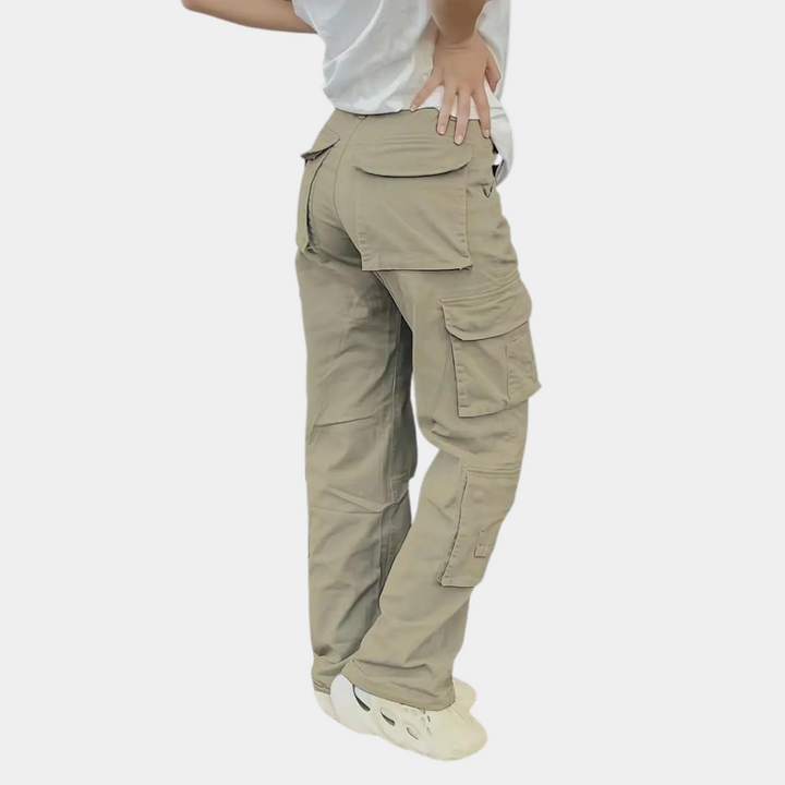 High-Waist Women's Cargo Pants - Amélie-Olive Green-XS-State of Style