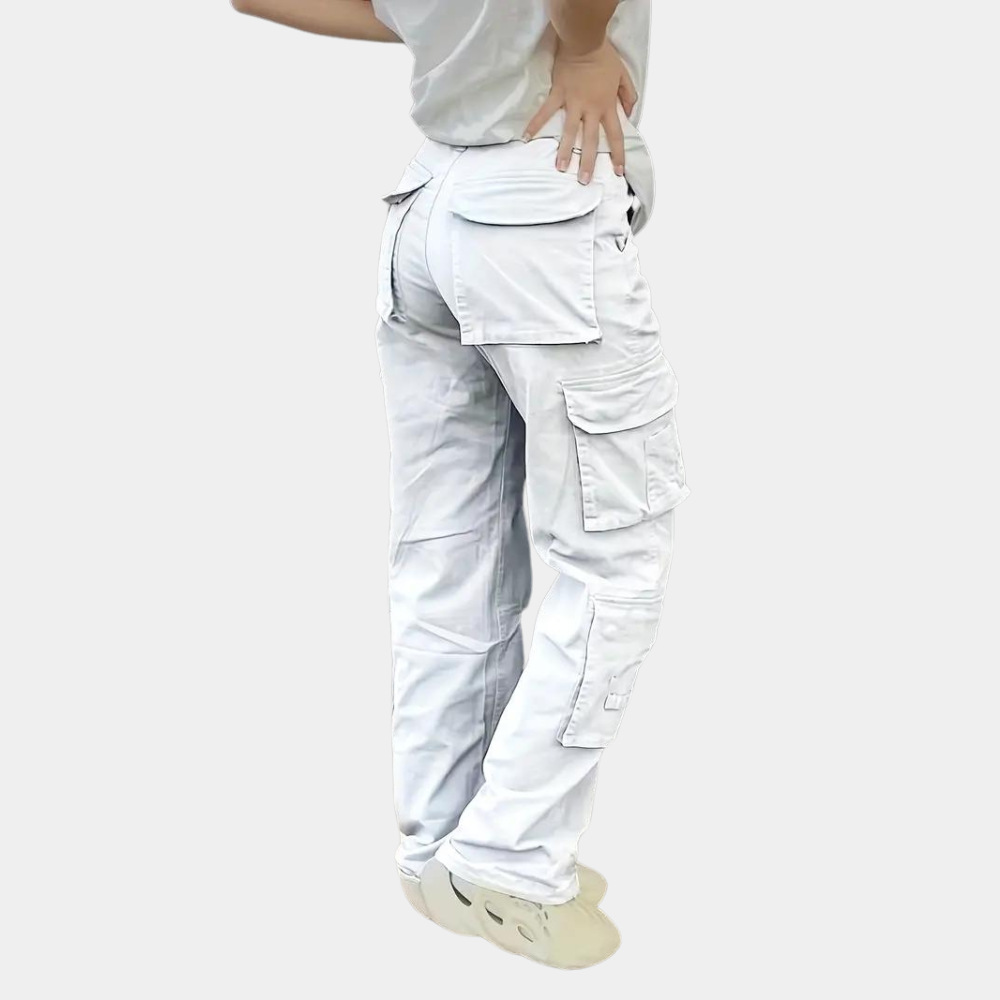 High-Waist Women's Cargo Pants - Amélie-Olive Green-XS-State of Style