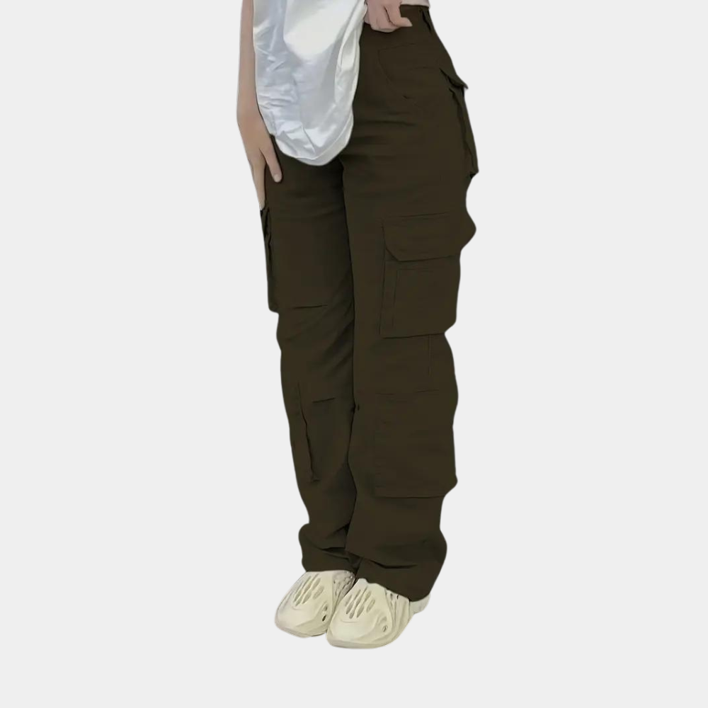 High-Waist Women's Cargo Pants - Amélie-Olive Green-XS-State of Style