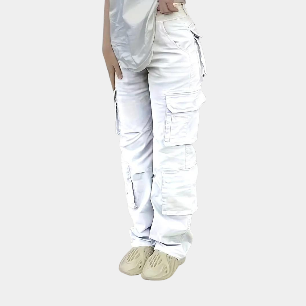 High-Waist Women's Cargo Pants - Amélie-White-XS-State of Style