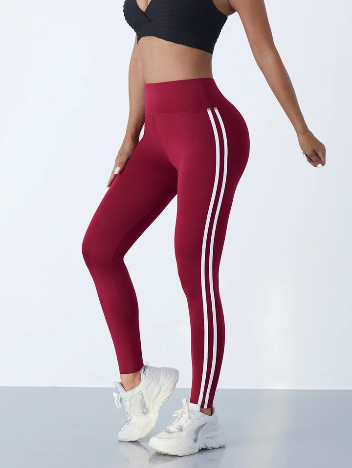 High Waist Yoga Legging - Mila-Bordeaux Red-S-State of Style