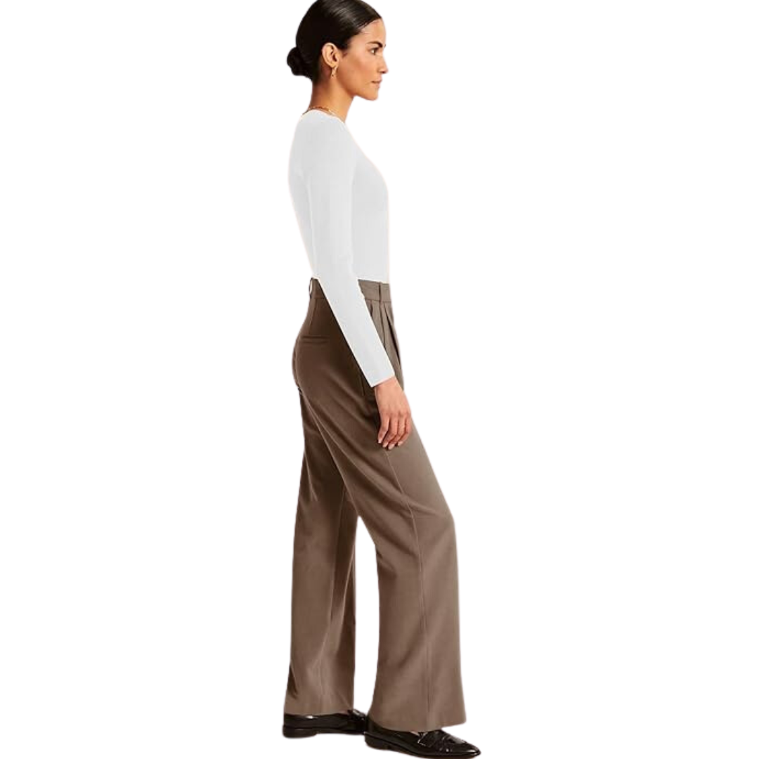 High Waisted Business Casual Work Trousers with Pockets - Katja-Black-S Short-State of Style