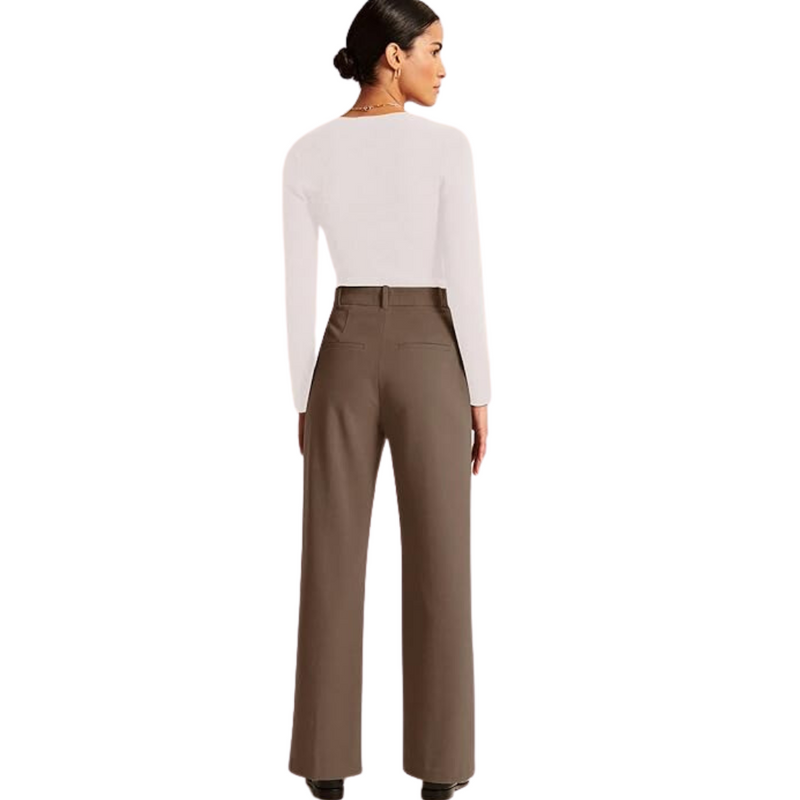 High Waisted Business Casual Work Trousers with Pockets - Katja-Black-S Short-State of Style