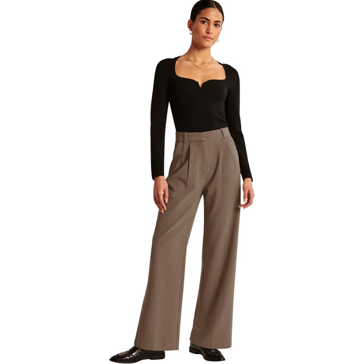 High Waisted Business Casual Work Trousers with Pockets - Katja-Black-S Short-State of Style