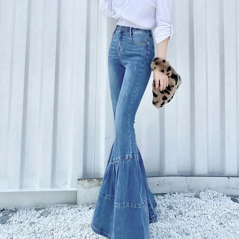 High Waisted Flared Jeans - Mia-Blue-26-State of Style