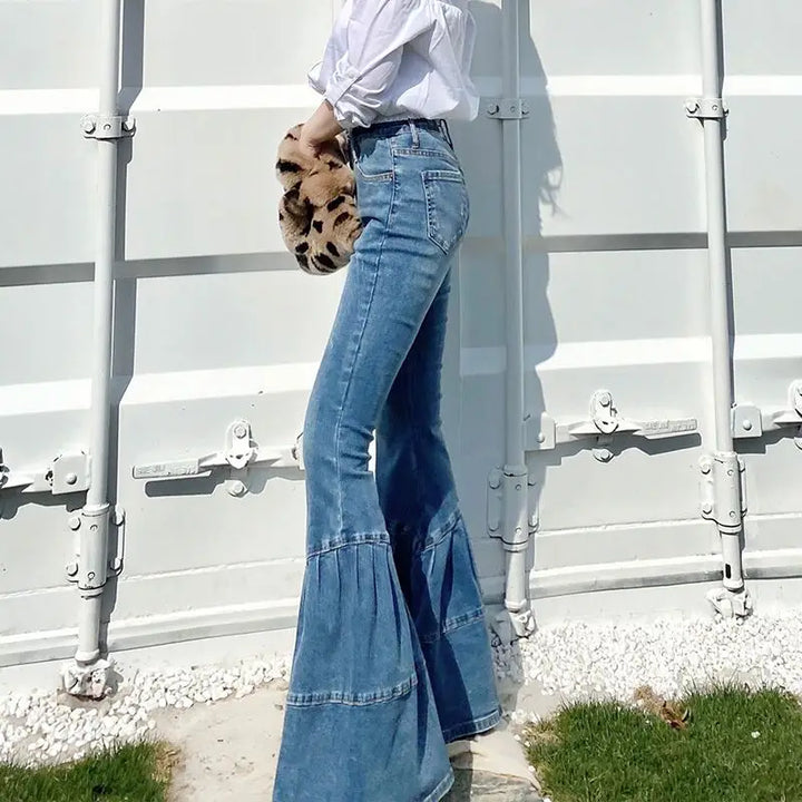 High Waisted Flared Jeans - Mia-Blue-26-State of Style