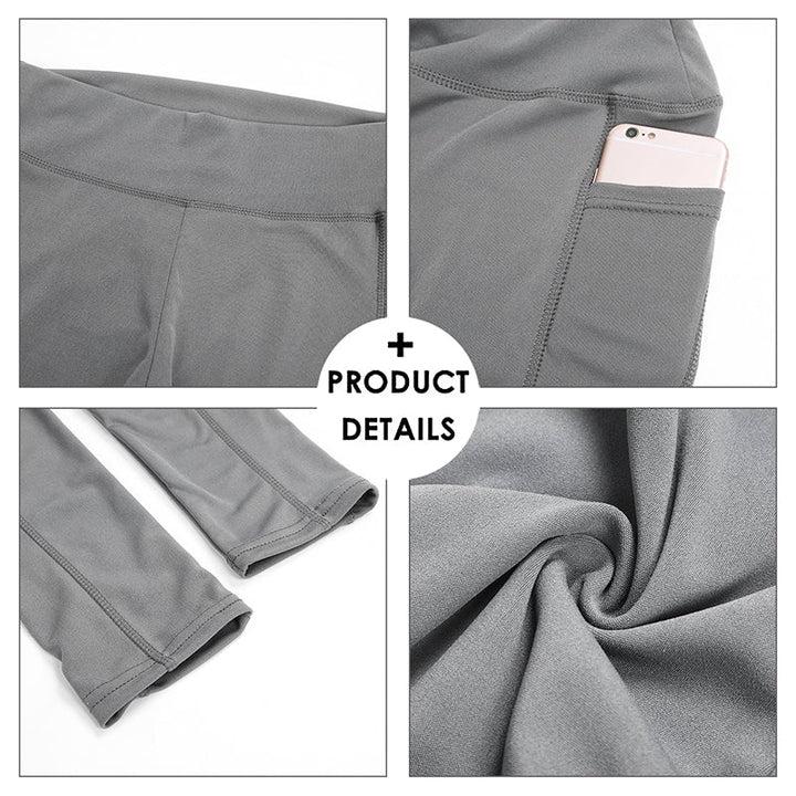 High-Waisted Plus Size Yoga Leggings with Pocket-Navy Blue-2XL-State of Style