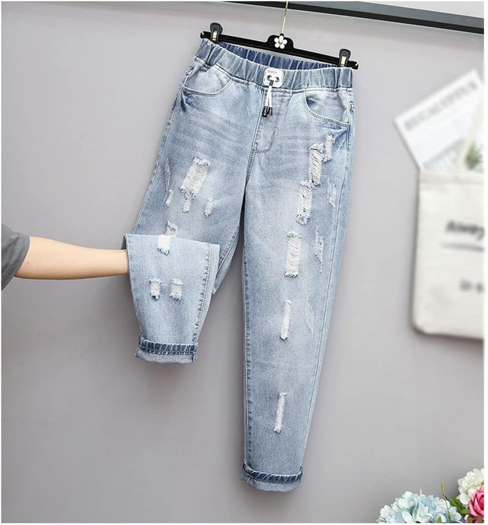 High-Waisted Ripped Jeans – Plus Size-L-State of Style