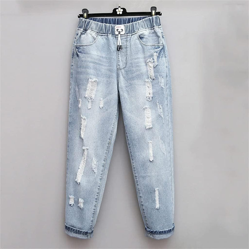 High-Waisted Ripped Jeans – Plus Size-L-State of Style