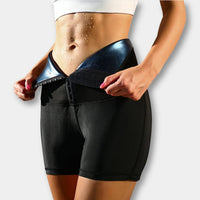 High-Waisted Sauna Sweatpants with Waist Trainer - SweatSculpt-Black/Blue-S-State of Style