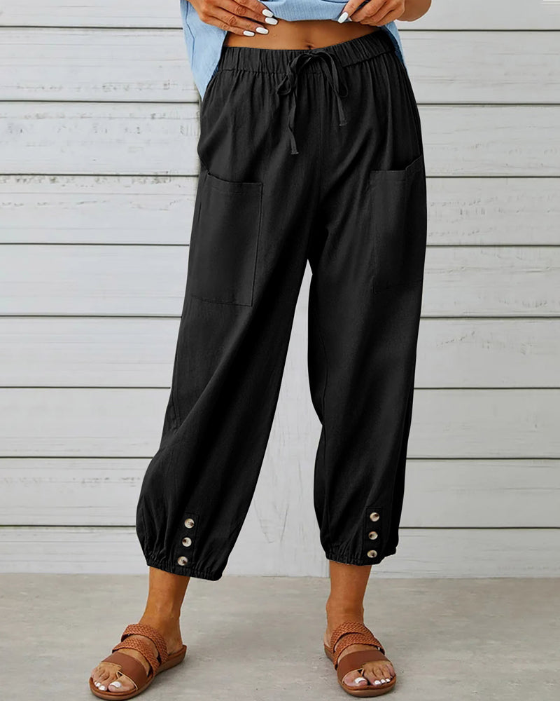 High-Waisted Women's Trousers – Olivia-Black-S-State of Style
