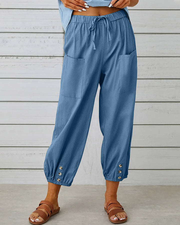 High-Waisted Women's Trousers – Olivia-Blue-S-State of Style