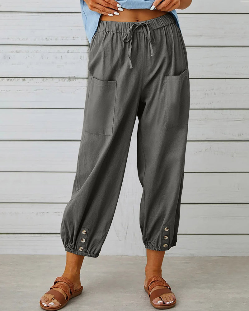 High-Waisted Women's Trousers – Olivia-Dark grey-S-State of Style
