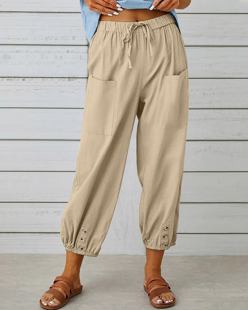High-Waisted Women's Trousers – Olivia-Khaki-S-State of Style