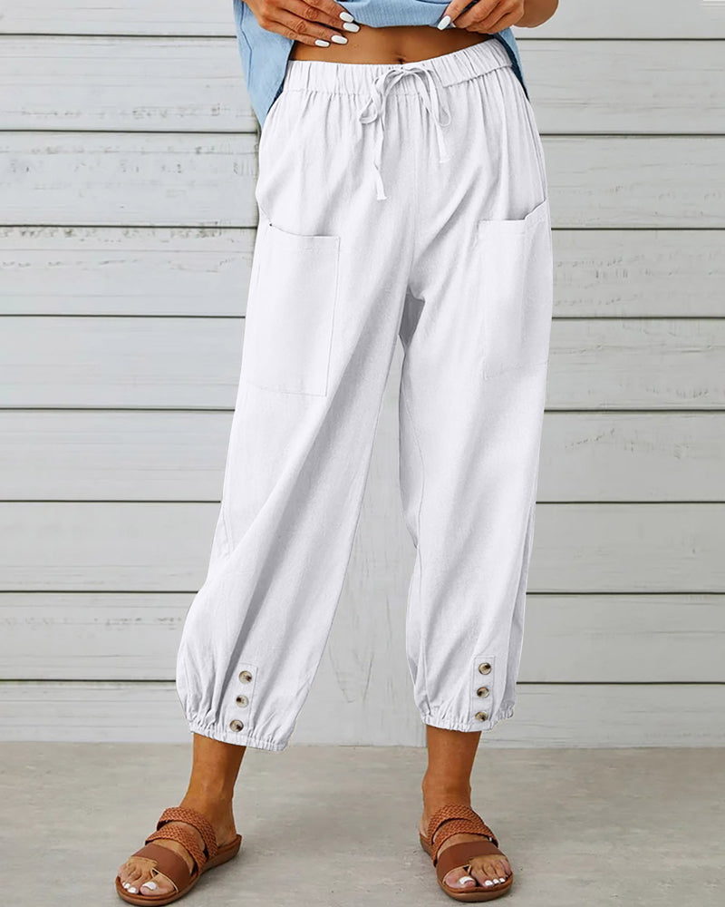 High-Waisted Women's Trousers – Olivia-White-S-State of Style