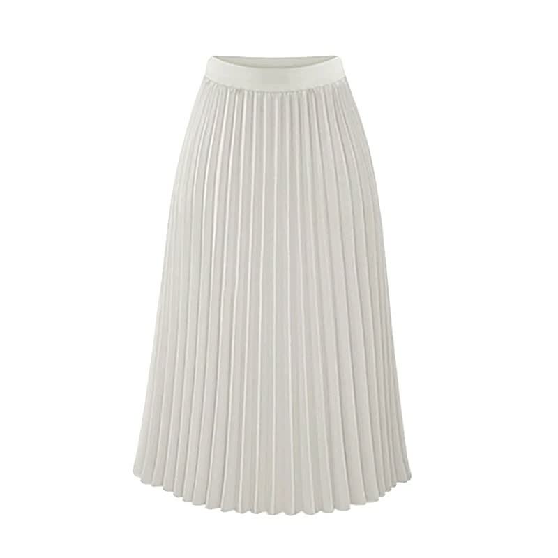HighDress | Women's Elegant Pleated Skirt-White-S-State of Style