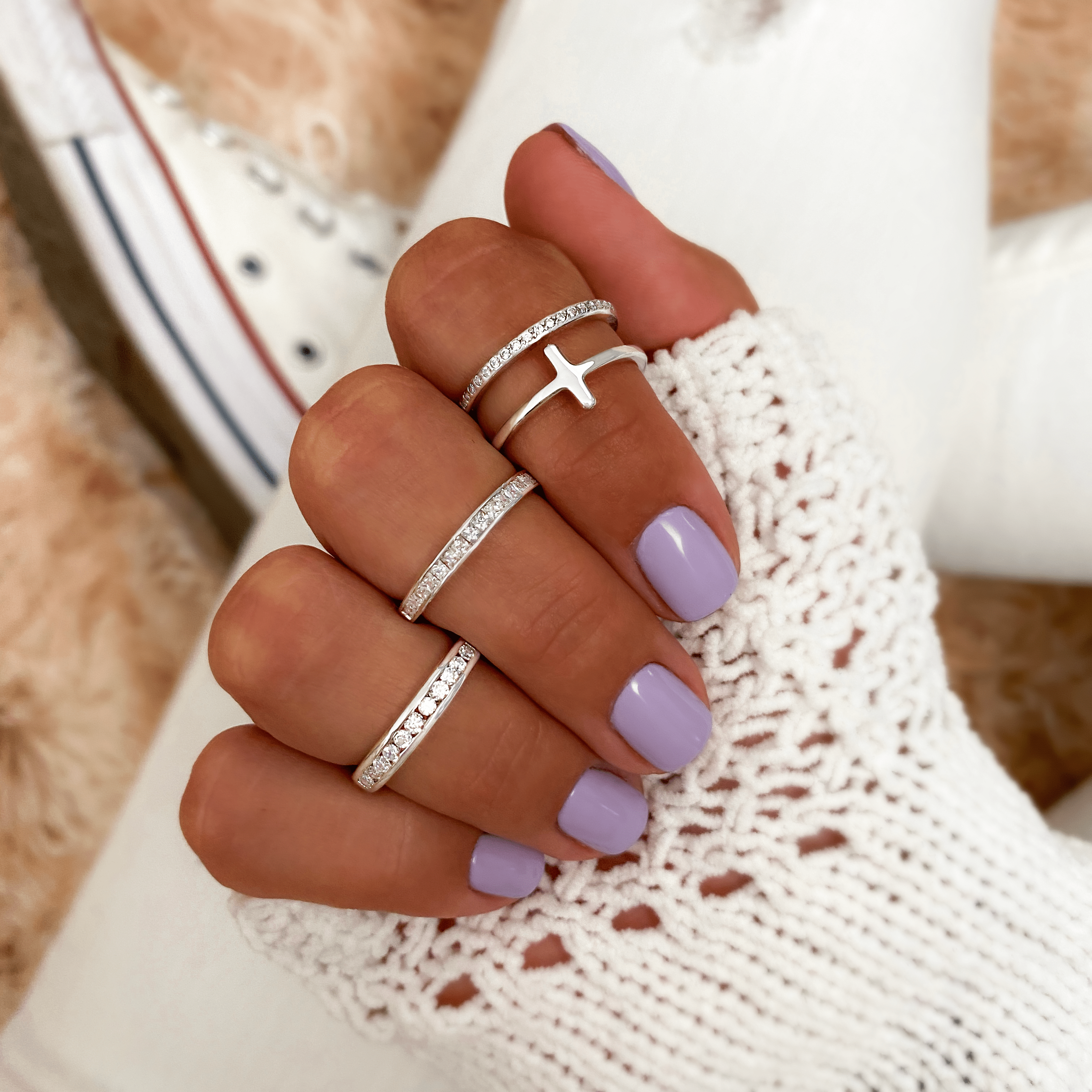 Celeste Ring – Stylish Double Cross Design