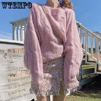 Hollow Sweaters | Women's Trendy Knitwear-Pink-S-State of Style