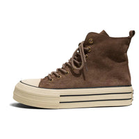 Honeybee High-Tops – Trendy Canvas Sneakers with Thick Sole-Brown-8.0 (24.5cm)-State of Style