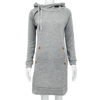 Hooded sweatshirt dress with pockets – Isabella-Black-S-State of Style