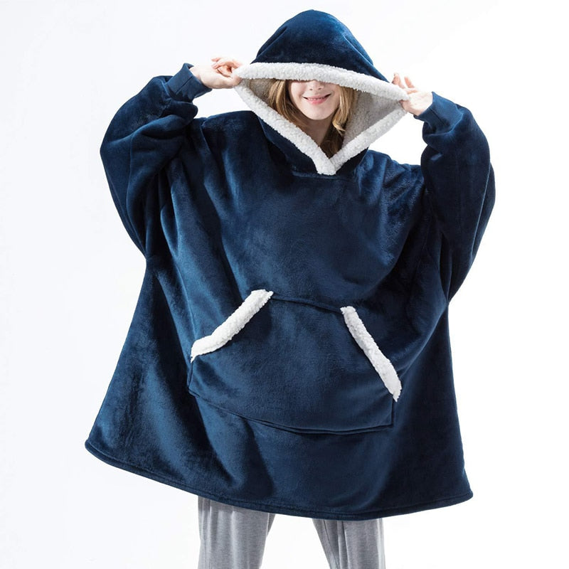 Hoodie & Blanket | Wonderful combination of a soft hoodie and a comfortable blanket in one!-Blue-State of Style