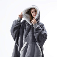 Hoodie & Blanket | Wonderful combination of a soft hoodie and a comfortable blanket in one!-Gray-State of Style