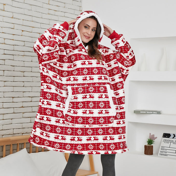 Hoodie & Blanket | Wonderful combination of a soft hoodie and a comfortable blanket in one!-Red deer-State of Style