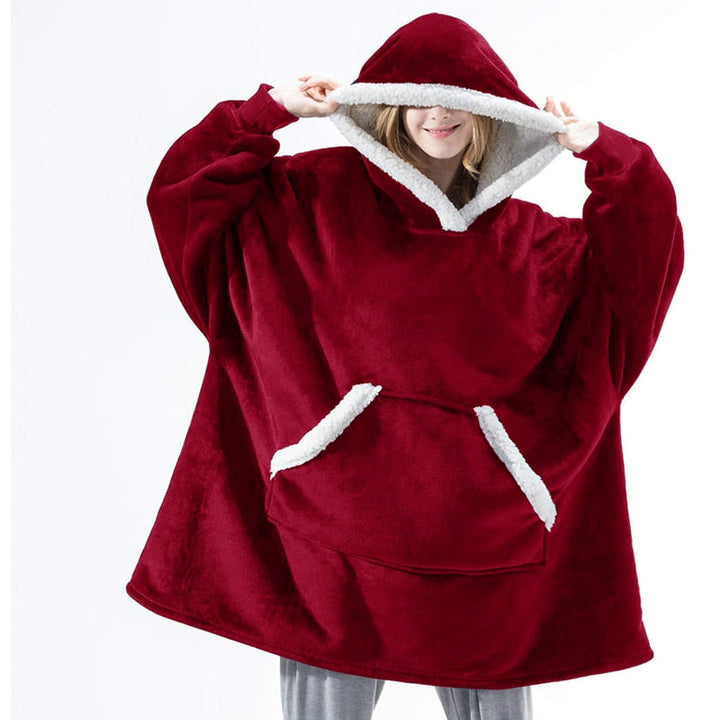 Hoodie & Blanket | Wonderful combination of a soft hoodie and a comfortable blanket in one!-Red-State of Style