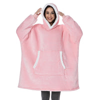 Hoodie & Blanket | Wonderful combination of a soft hoodie and a comfortable blanket in one!-Washed Pink & White-State of Style