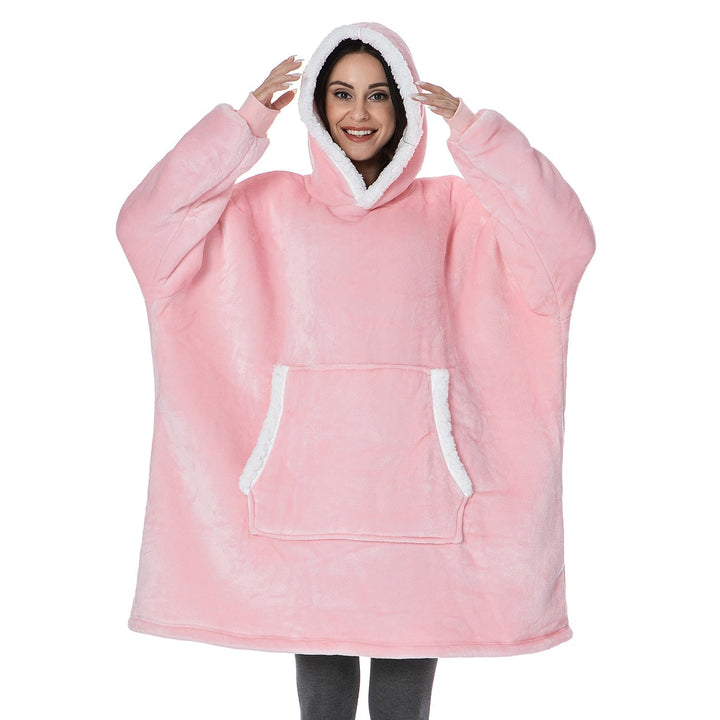 Hoodie & Blanket | Wonderful combination of a soft hoodie and a comfortable blanket in one!-Washed Pink & White-State of Style
