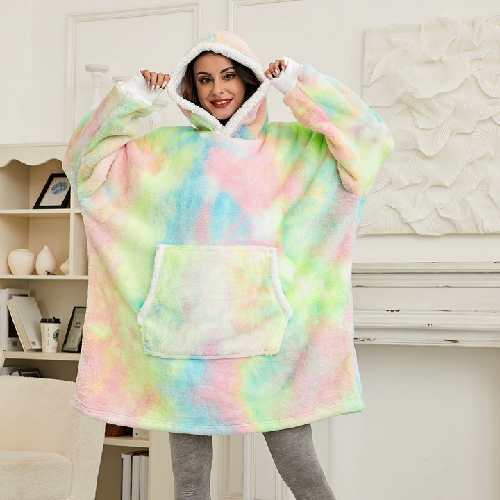 Hoodie & Blanket | Wonderful combination of a soft hoodie and a comfortable blanket in one!-Washed Rainbow-State of Style