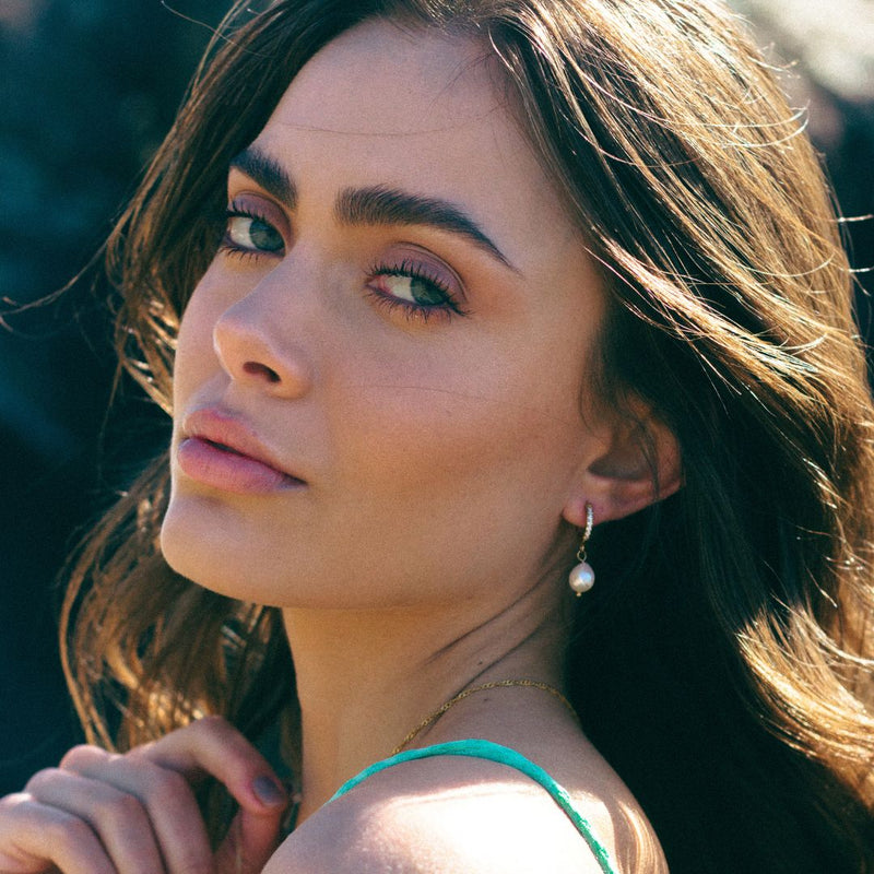 Hoops with freshwater pearls - Arina-Gold-State of Style