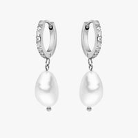 Hoops with freshwater pearls - Arina-Silver-State of Style
