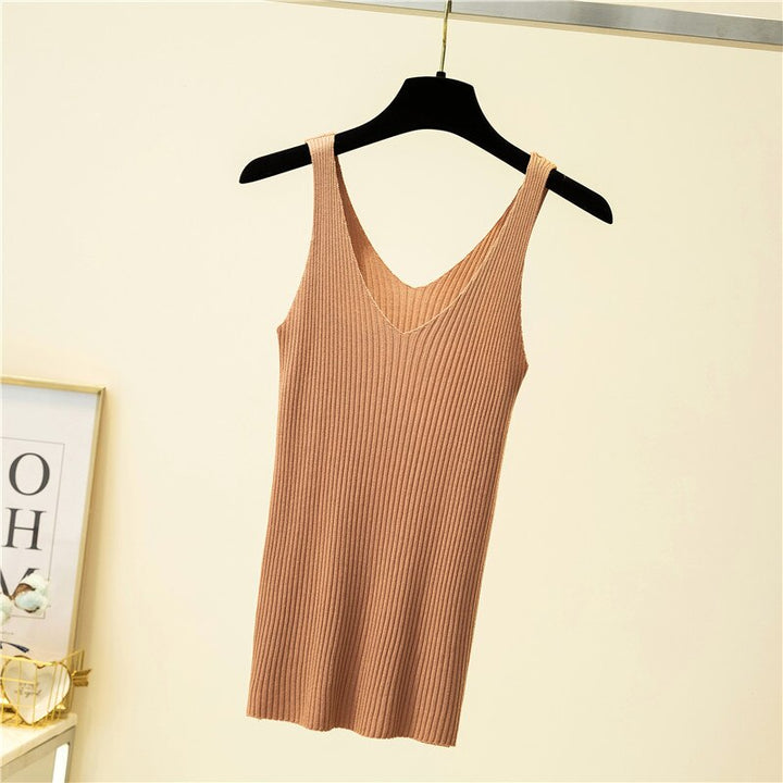 HotTop | Women's Lightweight Sleeveless Tank-Khaki-One size fits all-State of Style