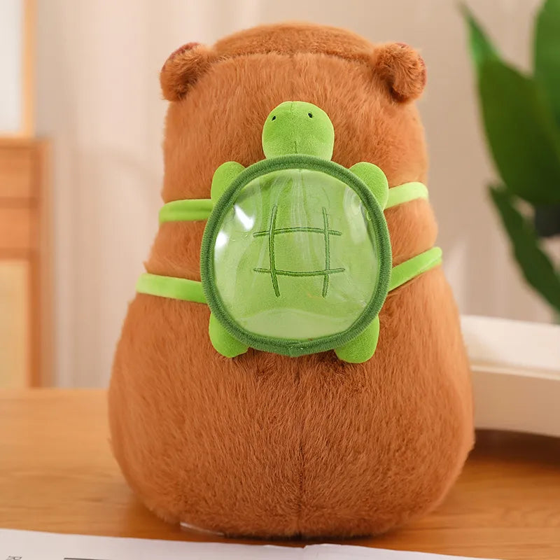 Huggable Capybara with Turtle Backpack - TurtleBuddy-Brown-23 cm (0.2kg)-State of Style