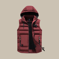 HUGO Hooded Puffer Vest | Casual Bodywarmer for Men-Bordeaux-L-State of Style