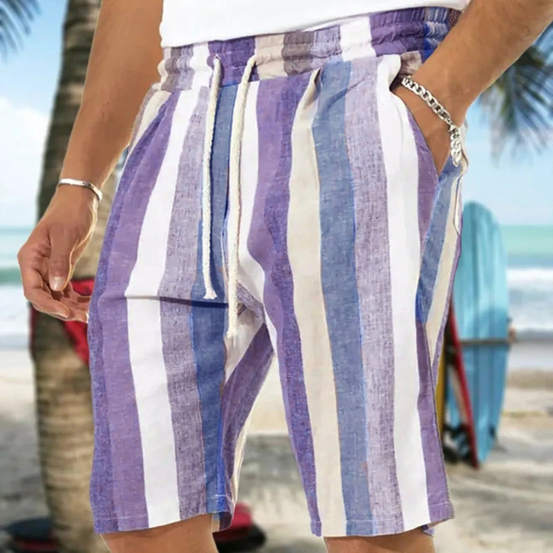 Hyden - Men's Linen Shorts | Stylish Summer Shorts-Purple-M-State of Style