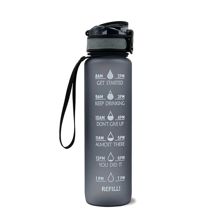 HydraHero Water Bottle with Timeline - Stay Fresh, Stay Hydrated!-Grey-State of Style
