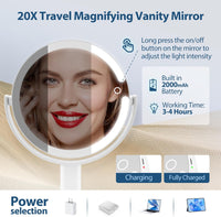 Illuminated Makeup Mirror - 20X Zoom & Adjustable Brightness-State of Style