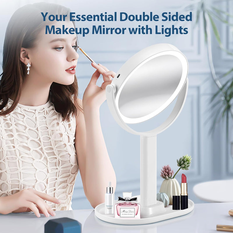 Illuminated Makeup Mirror - 20X Zoom & Adjustable Brightness-State of Style
