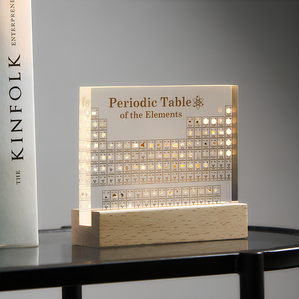 Illuminated Periodic Table with Real Elements - Elementa-State of Style